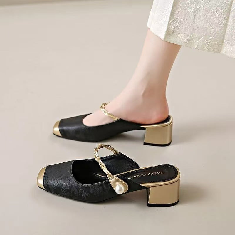 Amelia Genuine Leather Mules