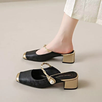 Amelia Genuine Leather Mules