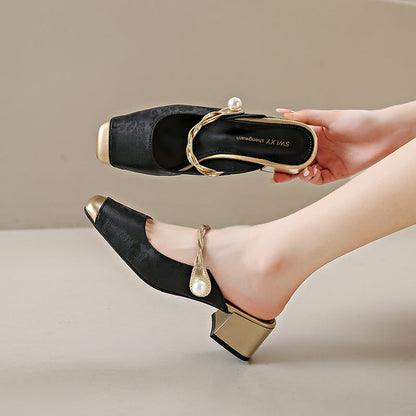 Amelia Genuine Leather Mules
