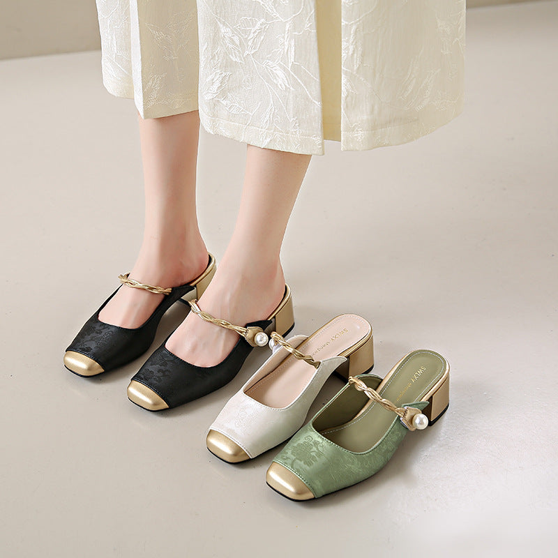 Amelia Genuine Leather Mules