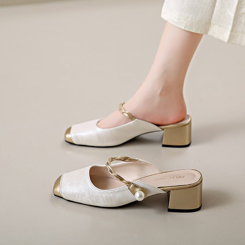 Amelia Genuine Leather Mules
